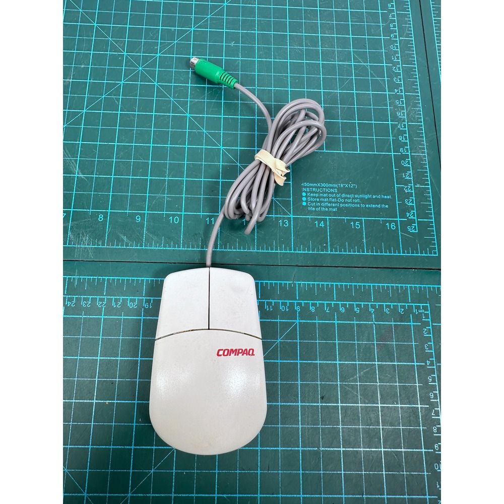 Compaq MUS9J Vintage PS/2 Wired Ball Mouse White 196694-401 Retro PC